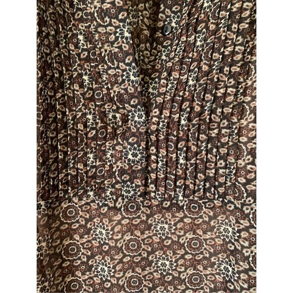 Dress Forum Rhapsody‎ Chiffon Shark-bite Hem Midi Dress Brown Size M - Picture 6 of 12